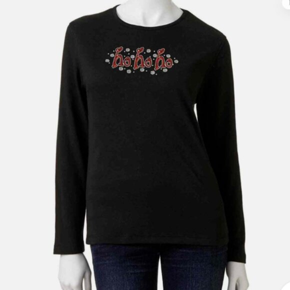Ho Ho Ho Embellished Christmas Long-sleeved Crewneck XL - Picture 1 of 7